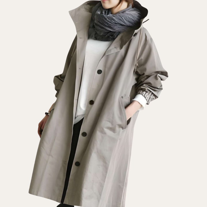 Damen Regenmantel Wasserdicht Kapuze Oversize Windjacke | Vestea