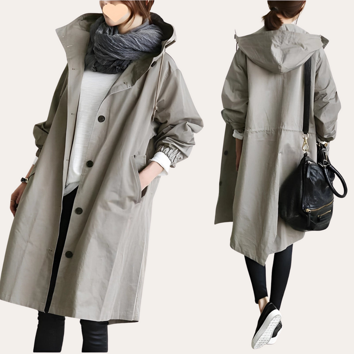 Oversized Trenchcoat für Damen mit Kapuze | Vestea
