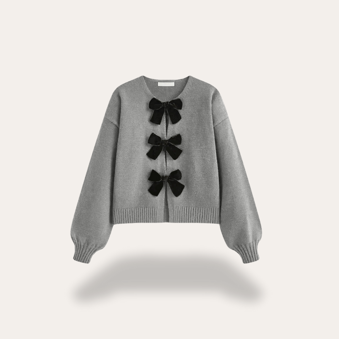 Damen Strickjacke Schleifen Langarm Cardigan | Vestea