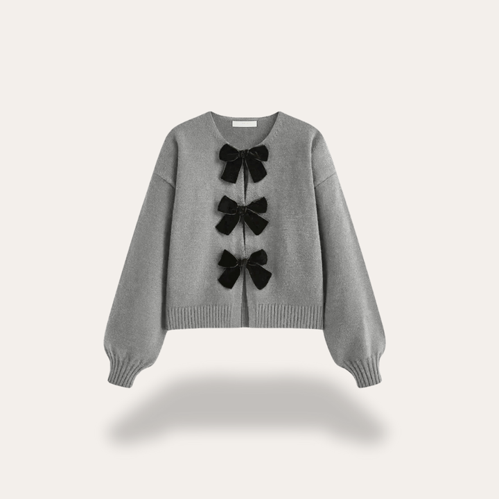 Damen Strickjacke Schleifen Langarm Cardigan | Vestea