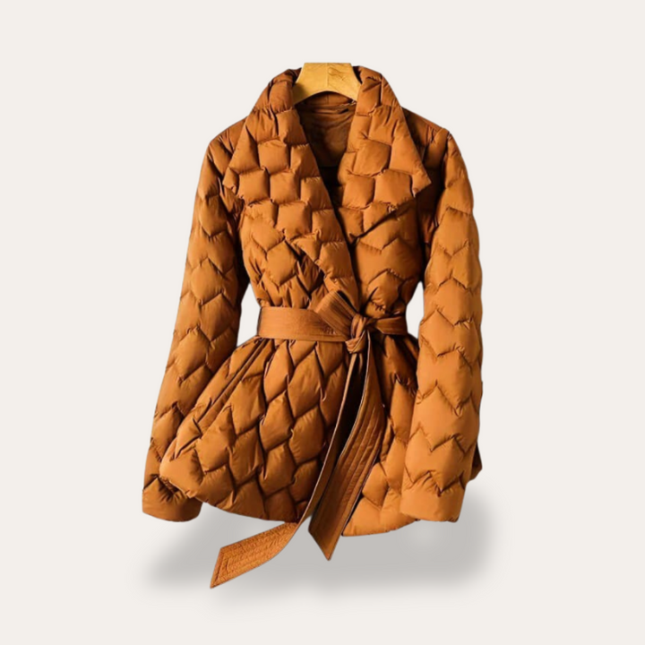 Gepolsterte Damenjacke mit Gürtel | Vestea
