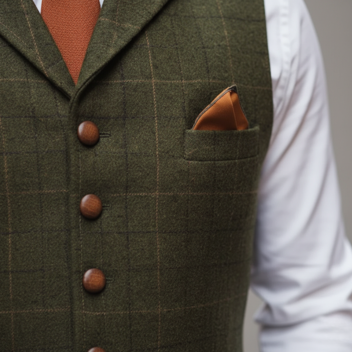 Herren Weste Einreiher Karomuster Elegant | Vestea