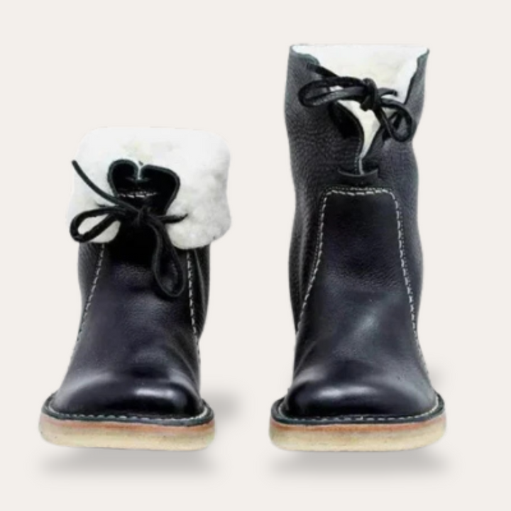 Herren Lederstiefel mit Kunstpelz | Vestea