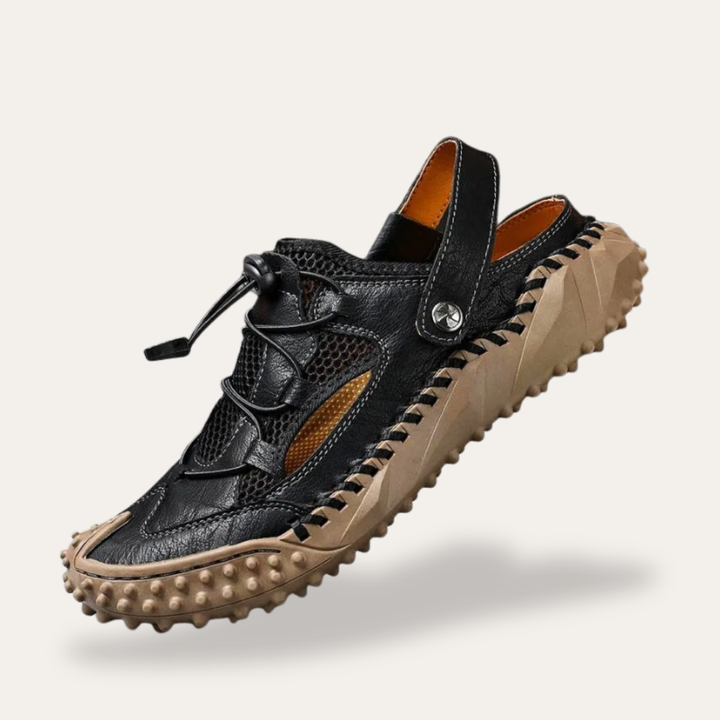 Herren Sandalen ortopedico aus Leder mit rutschfester Outdoor-Sohle | Vestea