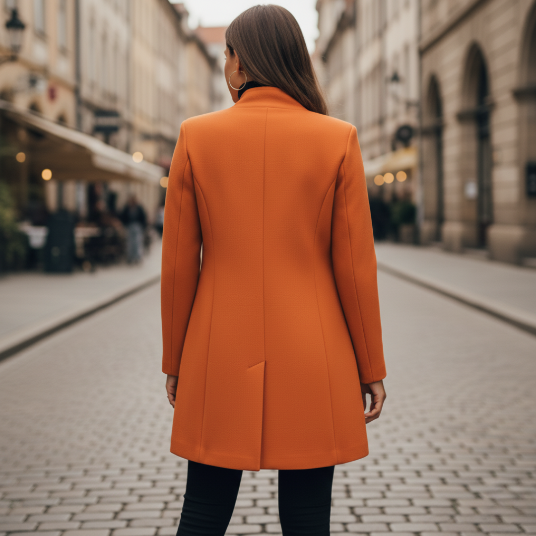 Damen Mantel Elegant Knopfverschluss | Vestea