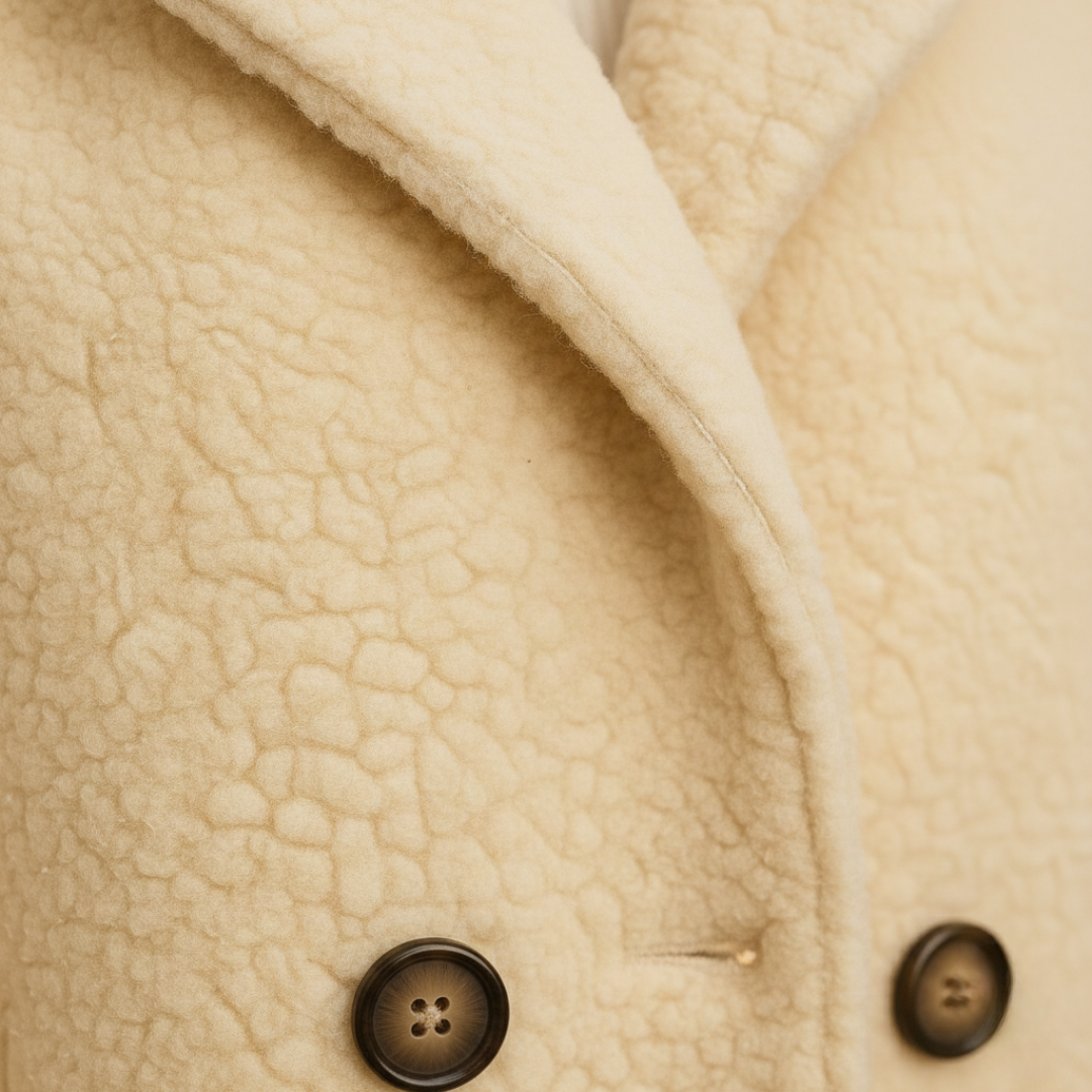 Damen Teddy-Fleece Kurzjacke Creme | Vestea