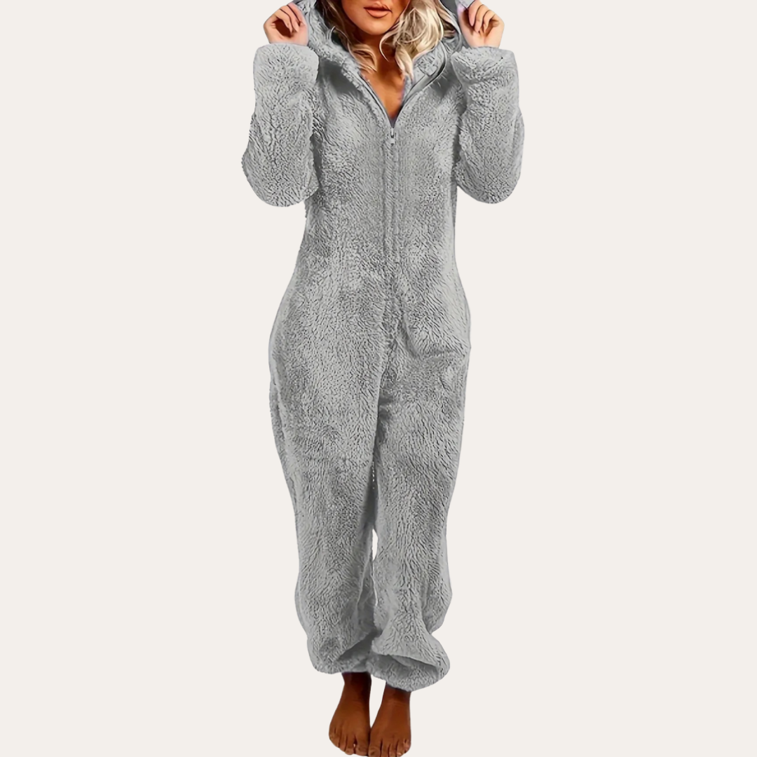 Damen Fleece-Overall mit Kapuze | Vestea