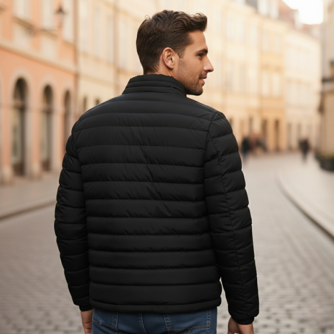 Gesteppte Herren-Winterjacke mit Fleecefutter, modische Outdoorjacke | Vestea