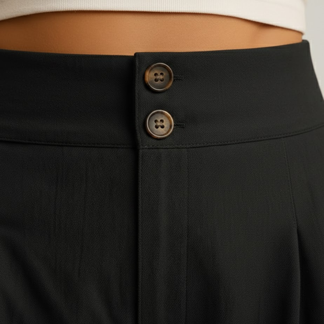 Pantalones cortos de talle alto para mujer con detalle de botones