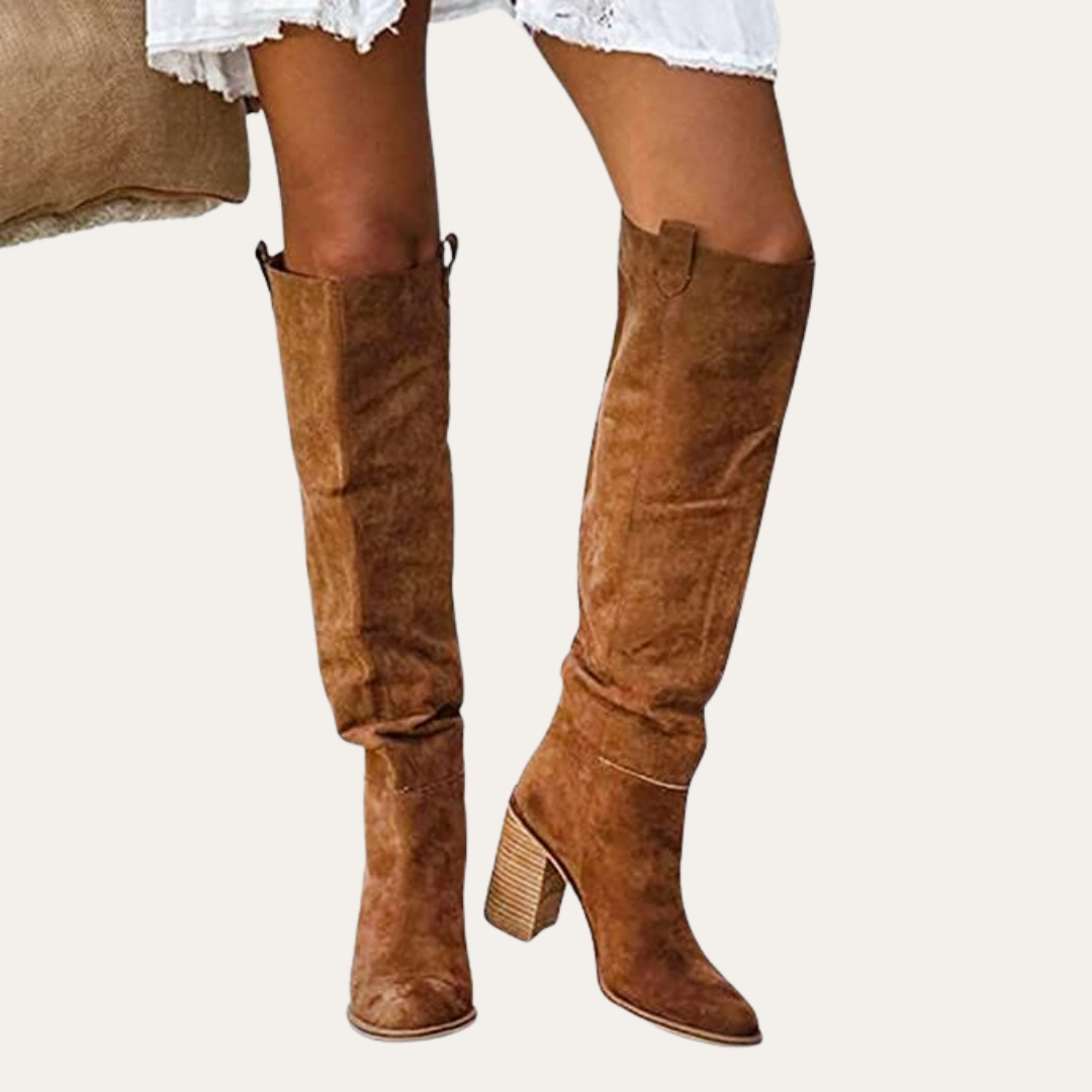 Damen Orthopädische Kniehohe Stiefel mit Absatz | Vestea