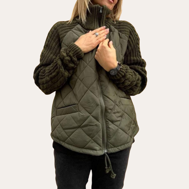 Damen Steppjacke mit Strickärmeln | Vestea