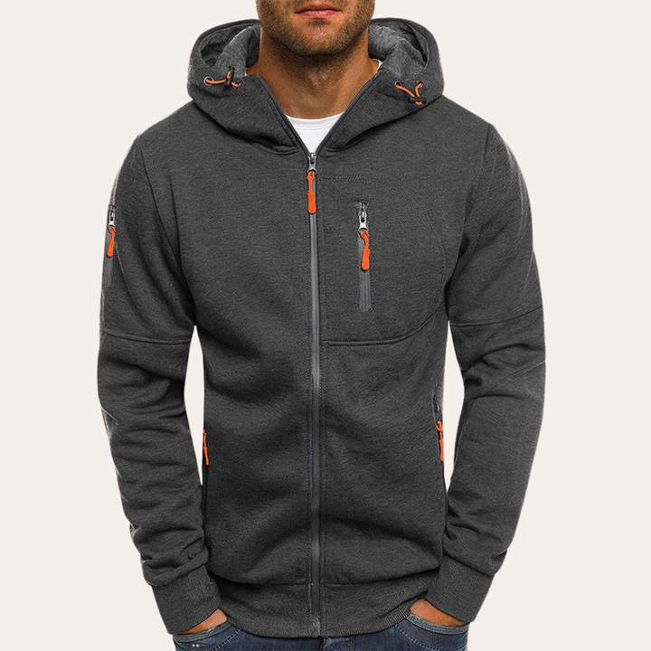 Herren Kapuzenjacke mit Reißverschluss und Taschen | Vestea