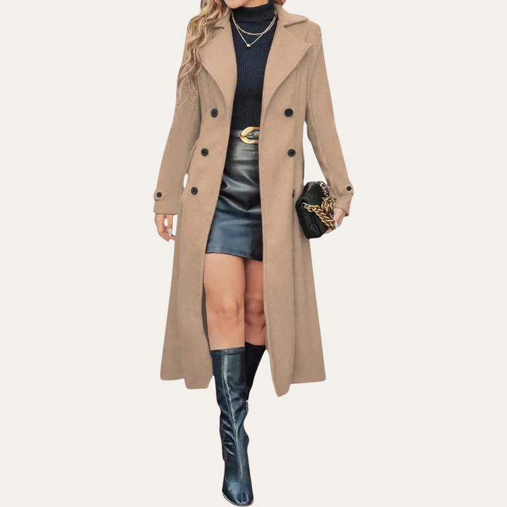Damen Mantel Lang Winter Trenchcoat | Vestea