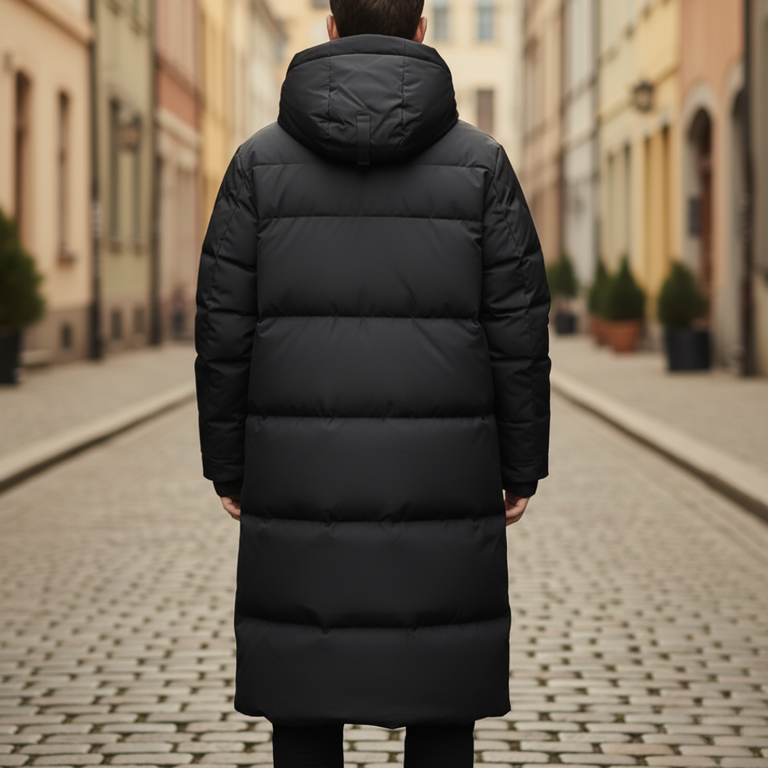 Herren Winter Steppmantel mit Kapuze | Vestea