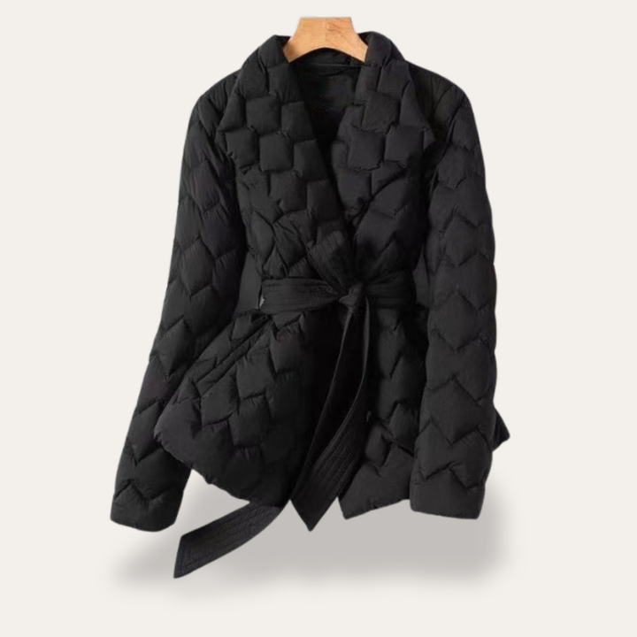 Damen Steppjacke mit Gürtel Tailliert Synthetikjacke | Vestea