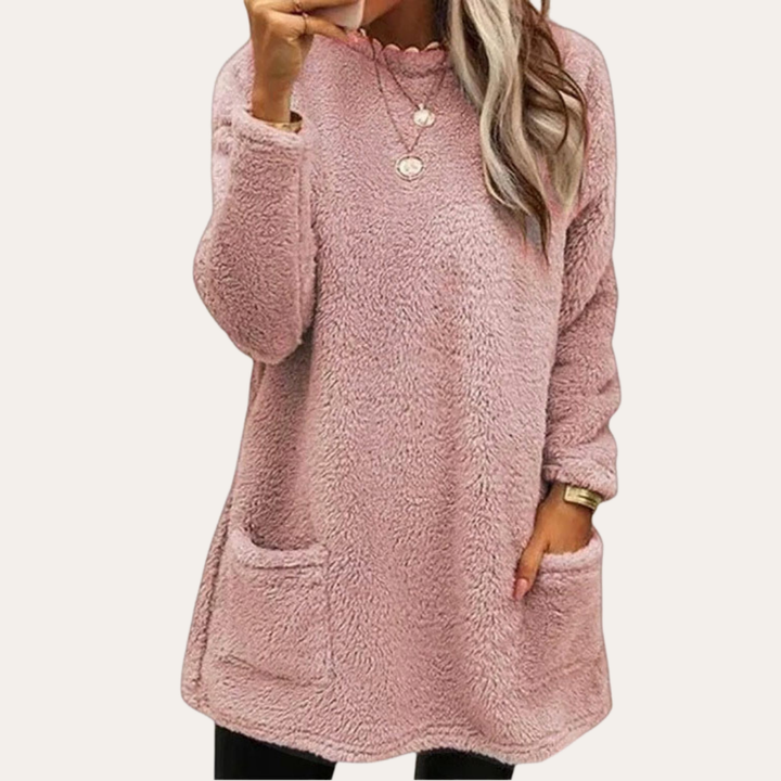 Fleece Pullover Damen Langarm Mit Taschen | Vestea