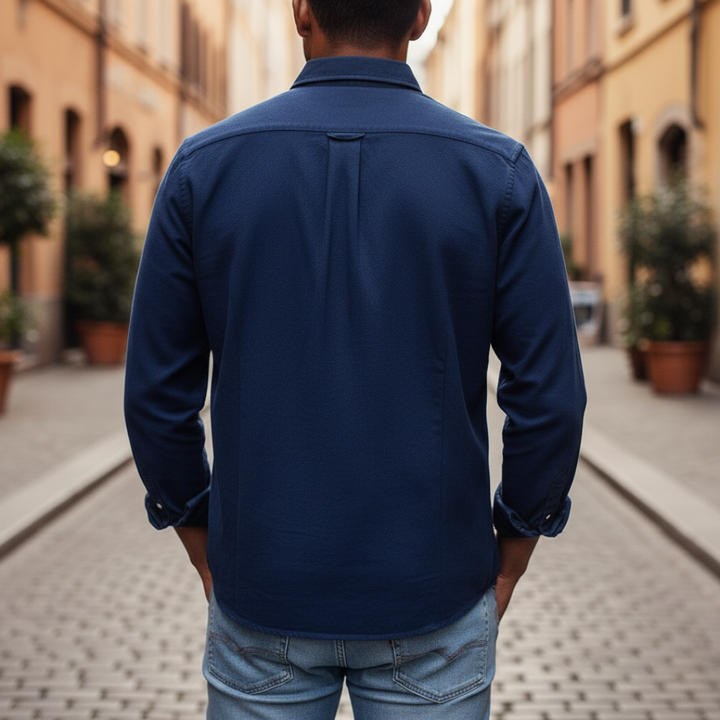 Herren Langarm Hemd Slim Fit Casual | Vestea