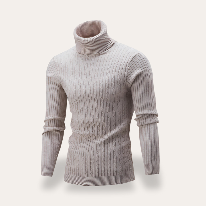 Herren Rollkragenpullover Strick Langarm Slim Fit | Vestea