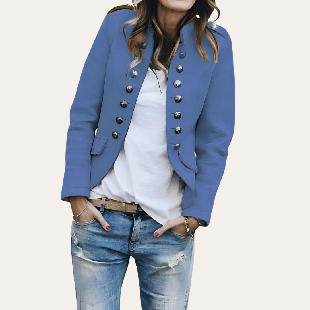 Damen Blazer mit Doppelreihe Knöpfen Elegant | Vestea