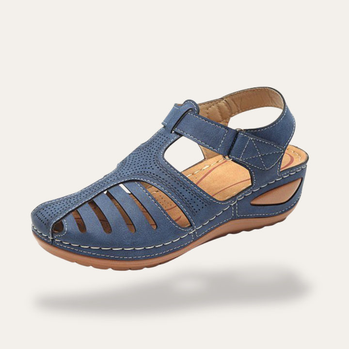 Damen Sandalen Orthopediche Leder Klettverschluss Bequem Sommer | Vestea