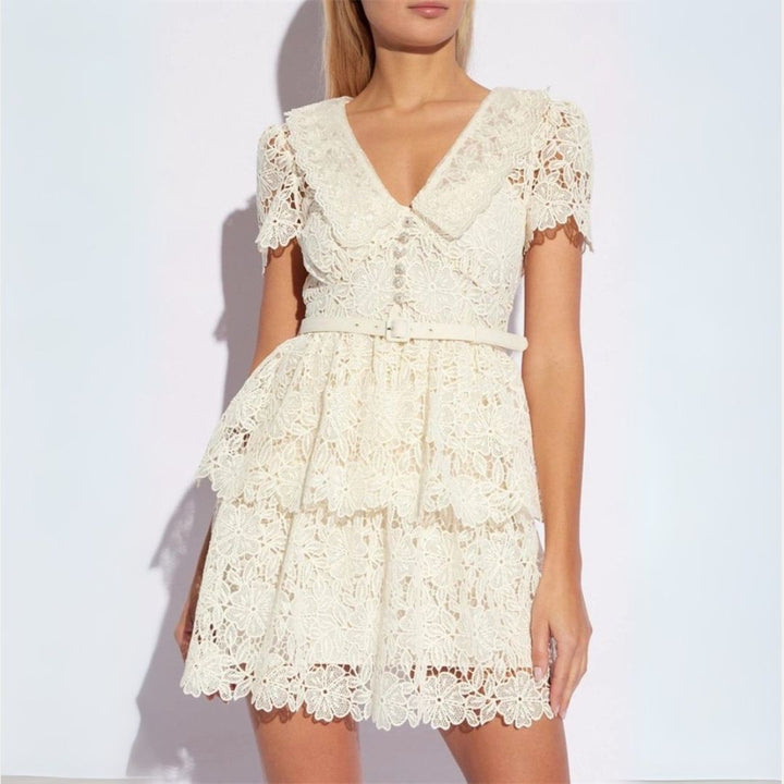 Vestea | Damen Spitzen Mini Kleid