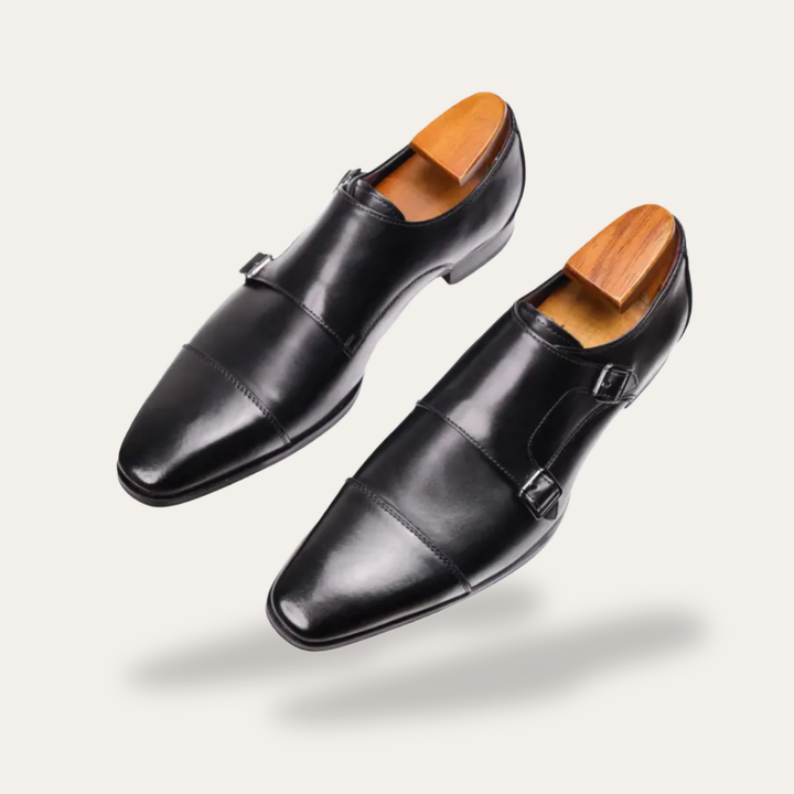 Herren Orthopädische Leder Business Schuhe Monk Strap | Vestea