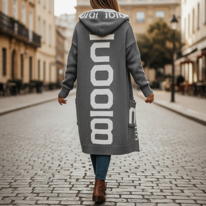 Damen Long Cardigan Kapuze Oversize | Vestea