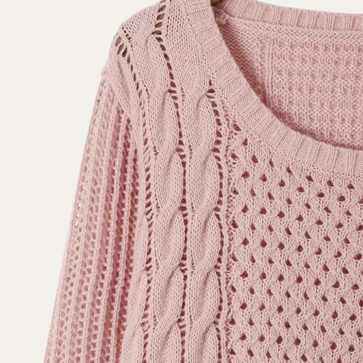 Strickpullover mit Zopfmuster für Damen | Vestea