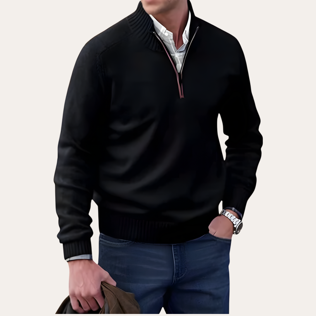 Herren Pullover mit Halbzipp Kragen | Vestea