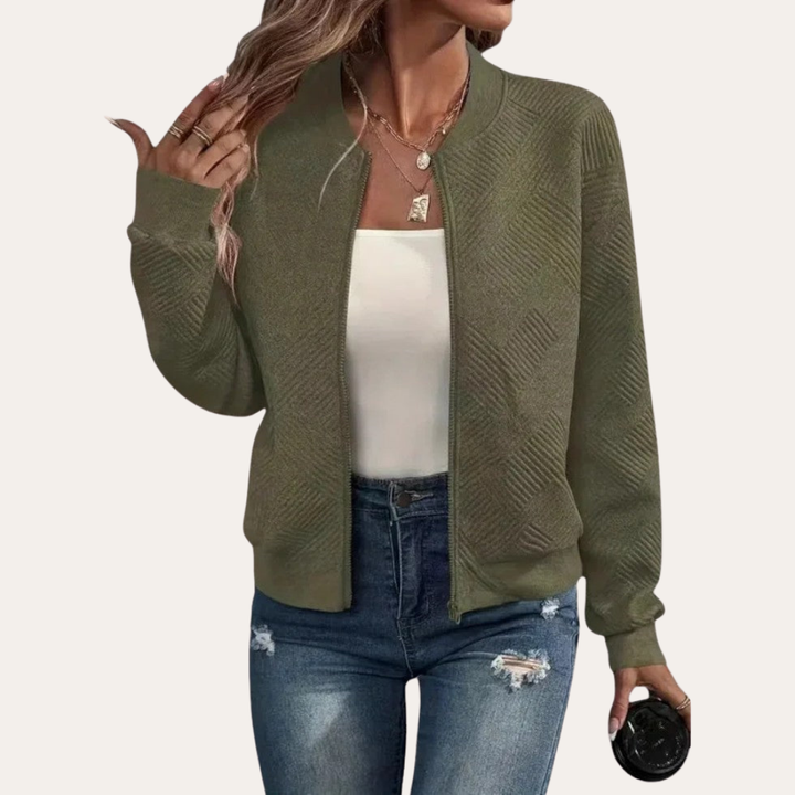 Damen Bomberjacke Freizeit Übergangsjacke Zip | Vestea