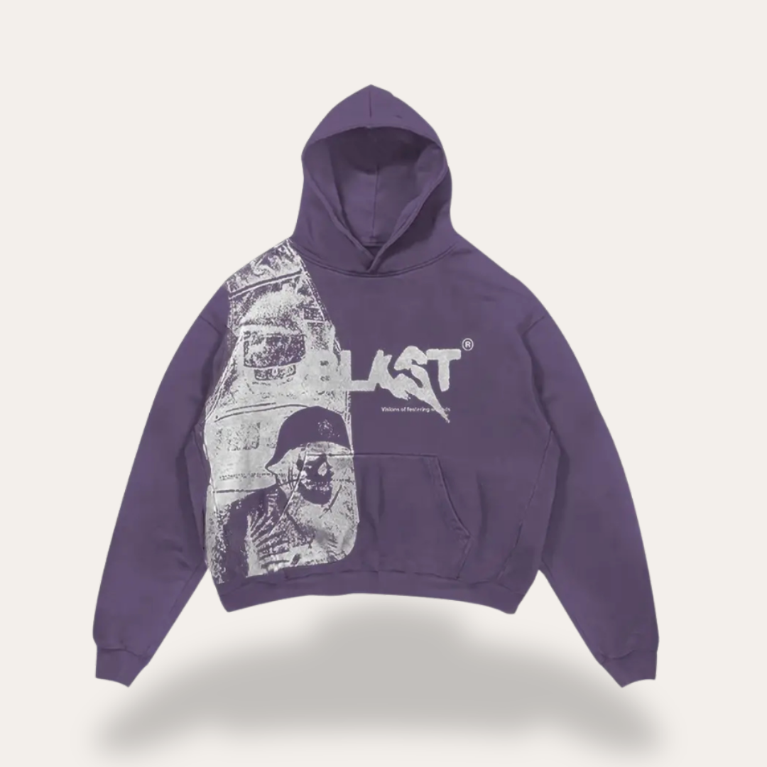 Damen Casual Streetwear Blast Hoodie mit Soldaten-Print | Vestea