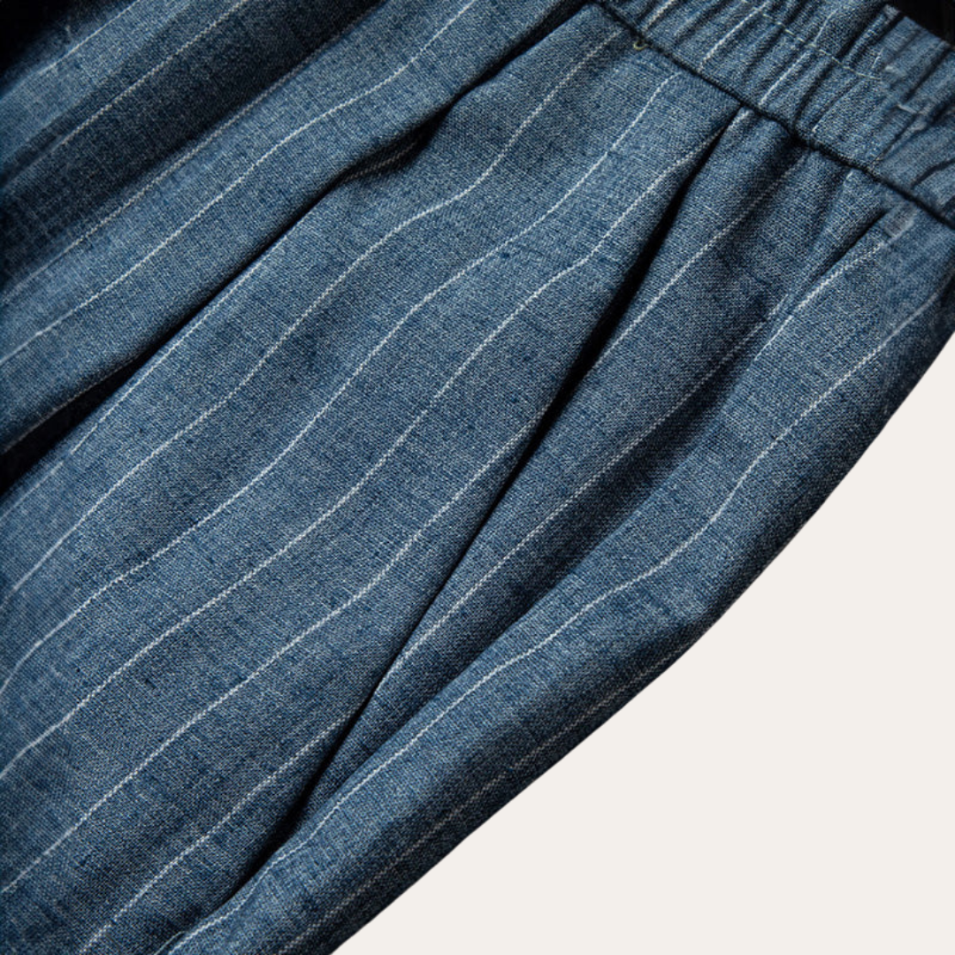 Herren Nadelstreifen Hose Mischung mit Kordelzug | Vestea