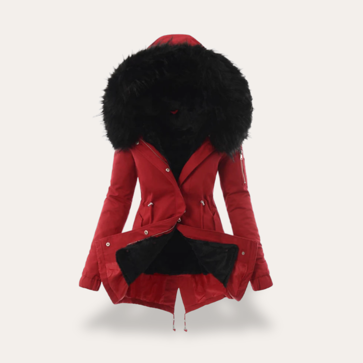 Damen Winterjacke Kapuze Kunstpelz Gefüttert Parka Kordstoff | Vestea