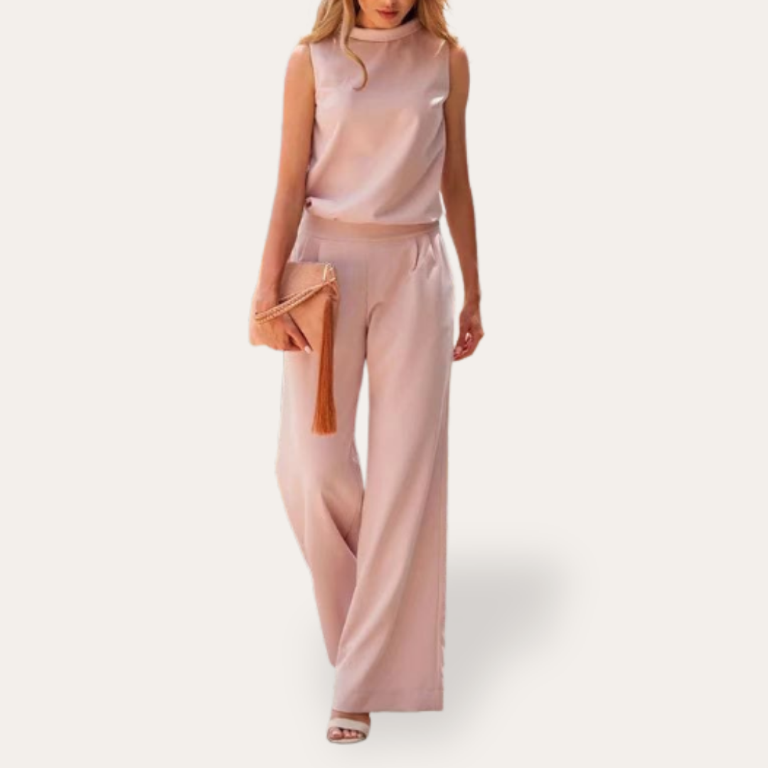 Damen Overall Elegantes Jumpsuit Ärmellos Weites Bein Sommer | Vestea