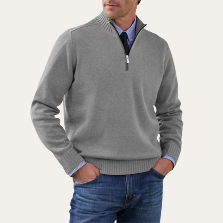 Herren Pullover mit Reißverschlusskragen | Vestea