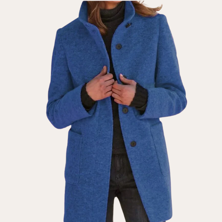 Damen Wollmantel mit Knöpfen Wintermode | Vestea