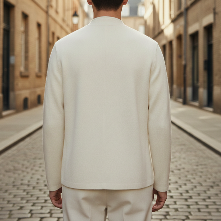 Herren Strickjacke mit Stehkragen und Knopfverschluss | Vestea