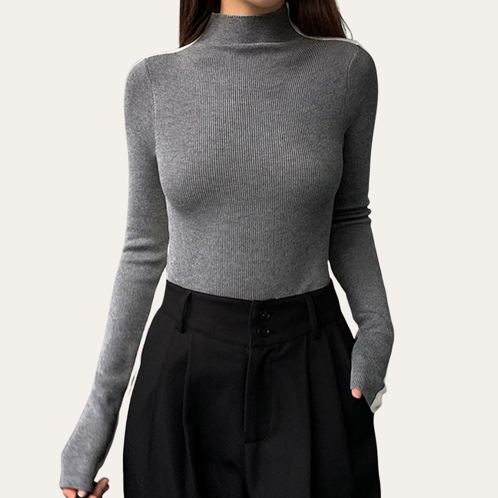 Damen Rollkragenpullover Langarm Strickfigurbetont | Vestea