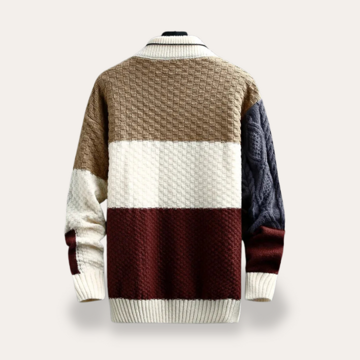 Strickpullover für Herren mit Zopfmuster | Vestea