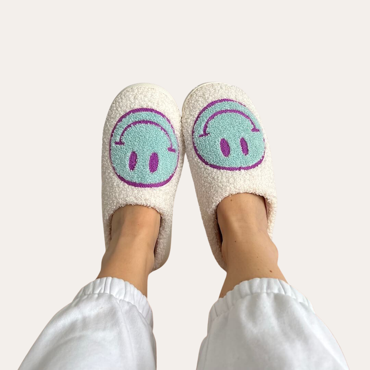 Orthopädische Damen Hausschuhe mit Smiley Motiv | Vestea