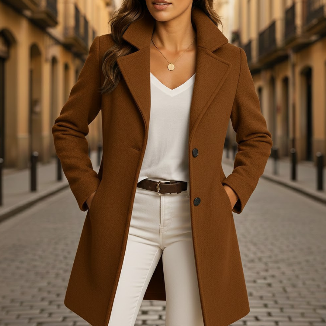 Manteau en laine surdimensionné col structuré automne hiver