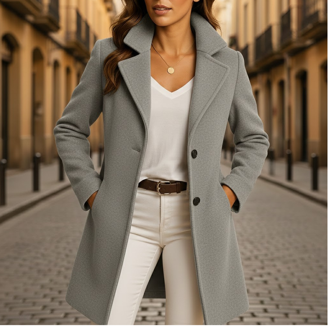 Manteau en laine surdimensionné col structuré automne hiver