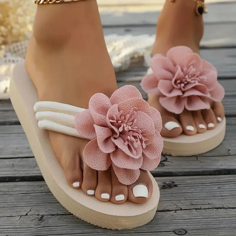Sandalias para mujer con estampado floral, tipo slide, sin cierre, punta abierta, tacón bajo, casual
