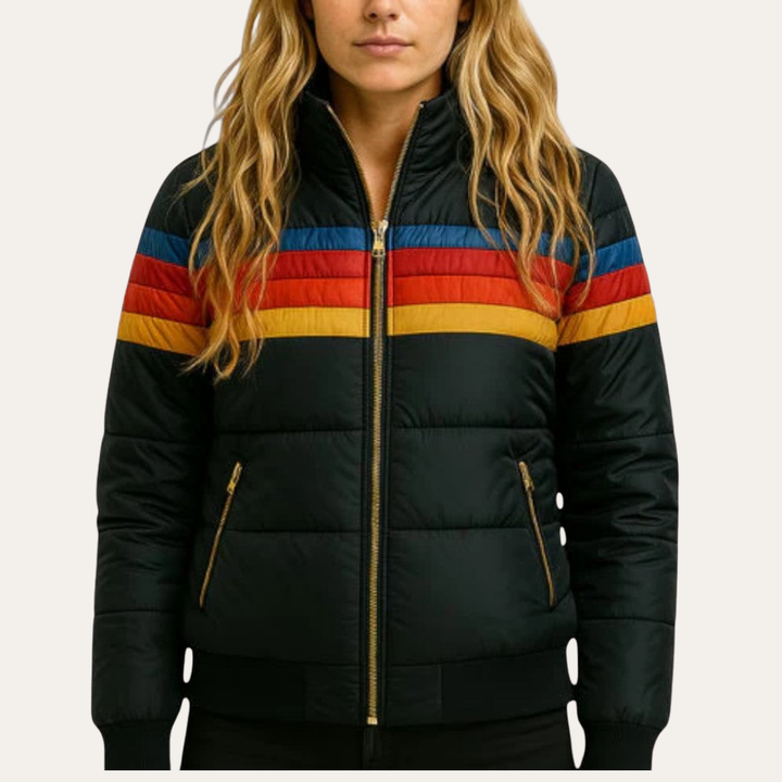 Damen Winter Steppjacke mit Kapuze Retro Stil | Vestea