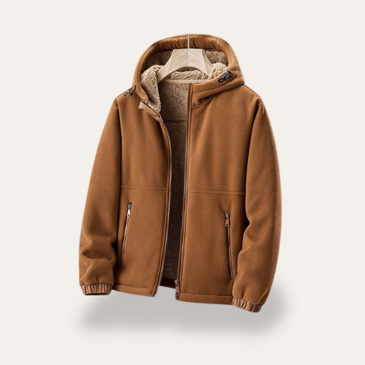 Herren Fleecejacke mit Kapuze und Reißverschluss | Vestea