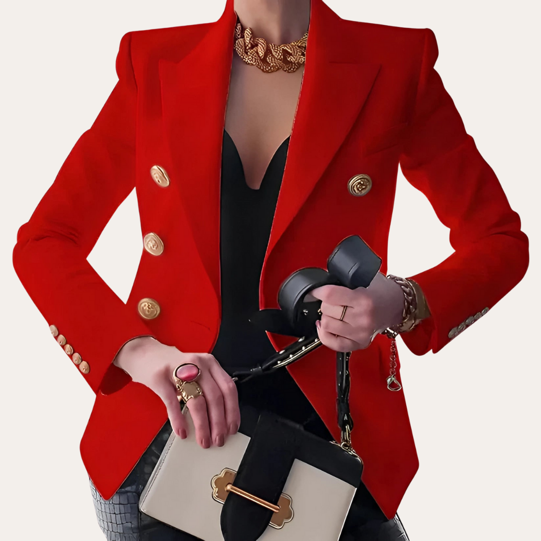 Damen Blazer Zweireiher Elegant Businessjacke | Vestea