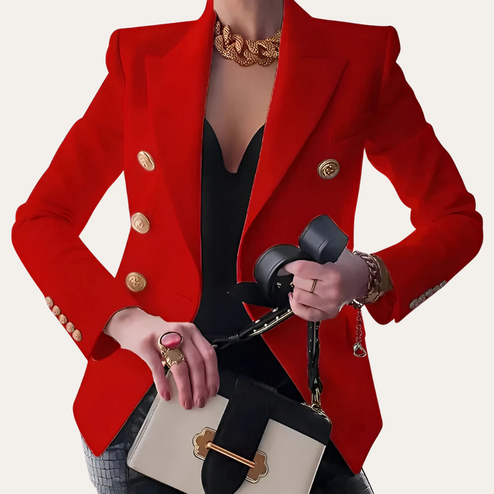 Damen Blazer Zweireiher Elegant Businessjacke | Vestea