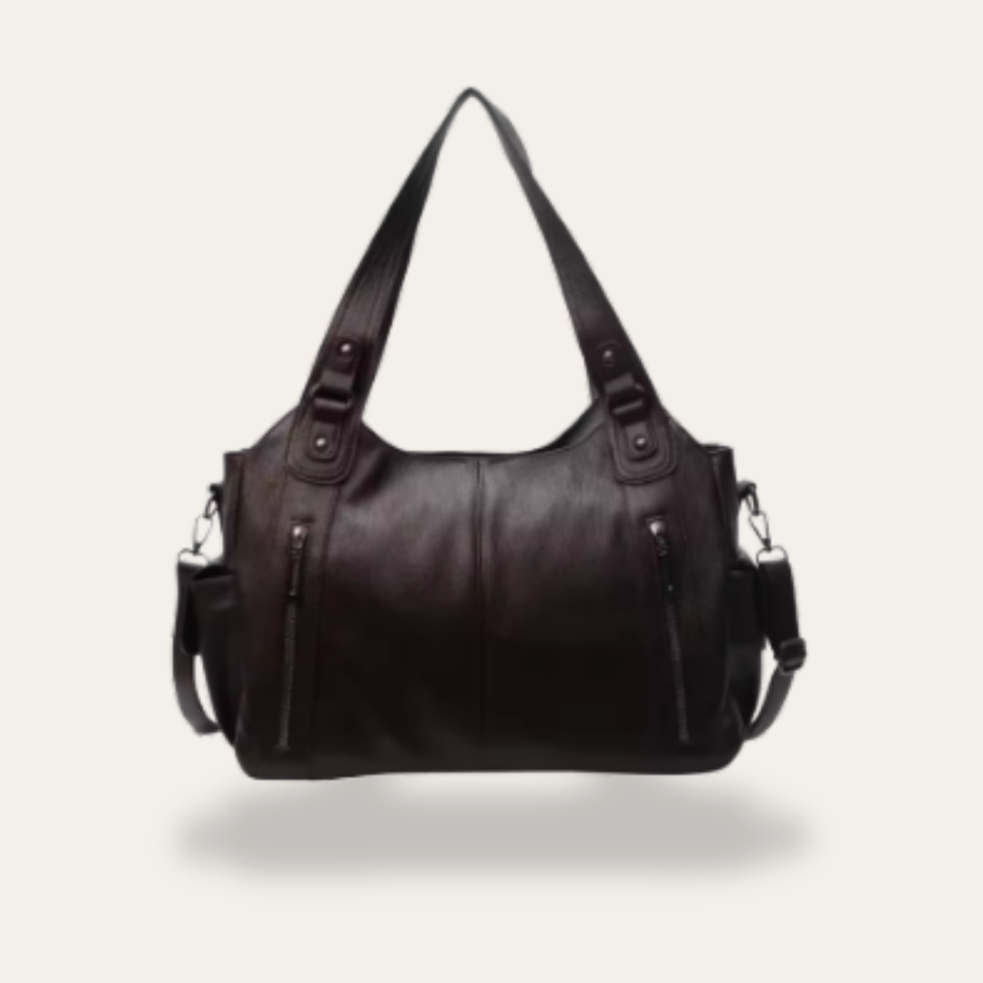 Damen Handtasche mit Schulterriemen und Reißverschlussfächern | Vestea