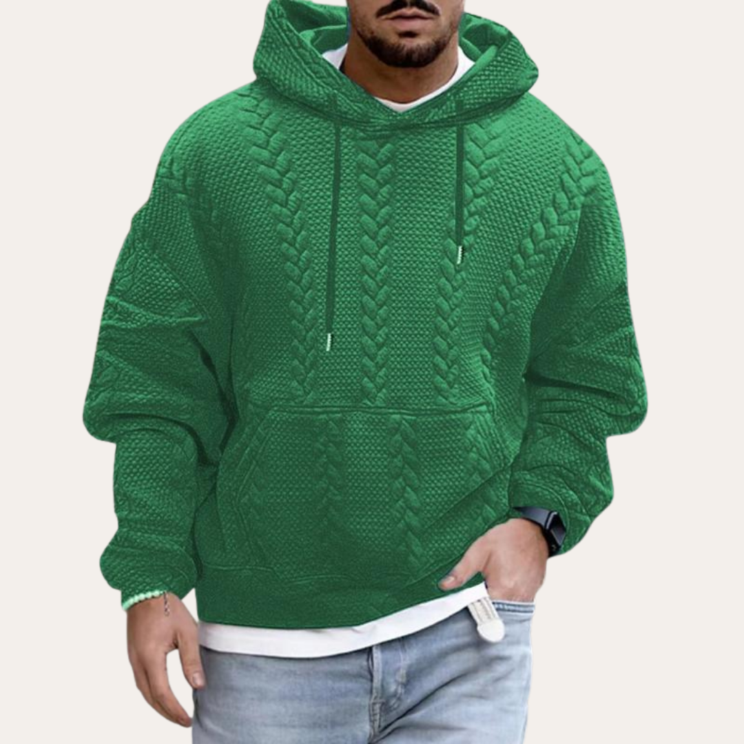 Herren Strickmuster Hoodie Kapuzenpullover | Vestea