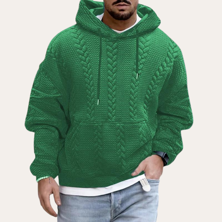 Herren Strickmuster Hoodie Kapuzenpullover | Vestea